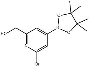 2-Bromo-6-(hydroxymethyl)pyridine-4-boronic acid pinacol ester Struktur