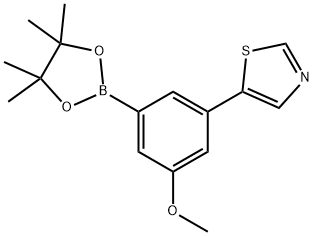 3-Methoxy-5-(thiazol-5-yl)phenylboronic acid pinacol ester,2223046-67-9,结构式