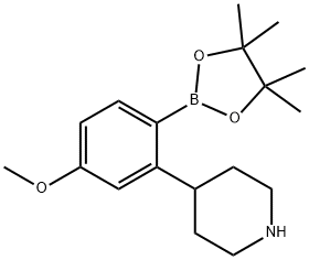 4-(5-methoxy-2-(4,4,5,5-tetramethyl-1,3,2-dioxaborolan-2-yl)phenyl)piperidine Struktur
