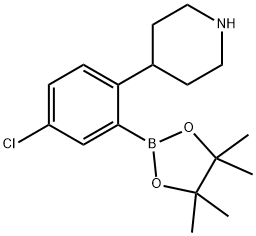 4-(4-chloro-2-(4,4,5,5-tetramethyl-1,3,2-dioxaborolan-2-yl)phenyl)piperidine Structure