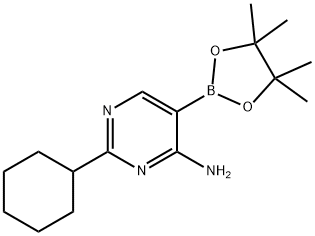 4-Amino-2-(cyclohexyl)pyrimidine-5-boronic acid pinacol ester,2223054-01-9,结构式