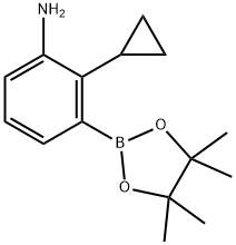 2-cyclopropyl-3-(4,4,5,5-tetramethyl-1,3,2-dioxaborolan-2-yl)aniline, 2223054-70-2, 结构式