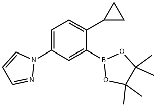 2-Cyclopropyl-5-(1H-pyrazol-1-yl)phenylboronic acid pinacol ester, 2223055-40-9, 结构式