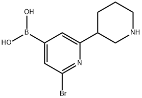2-Bromo-6-(piperidin-3-yl)pyridine-4-boronic acid Structure