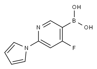 4-Fluoro-2-(1H-pyrrol-1-yl)pyridine-5-boronic acid, 2225154-76-5, 结构式