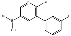 6-Chloro-5-(3-fluorophenyl)pyridine-3-boronic acid,2225169-11-7,结构式