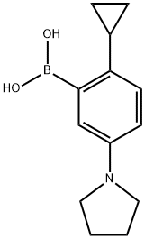 2-Cyclopropyl-5-(pyrrolidino)phenylboronic acid, 2225172-09-6, 结构式