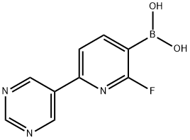2-Fluoro-6-(pyrimidin-5-yl)pyridine-3-boronic acid, 2225172-43-8, 结构式