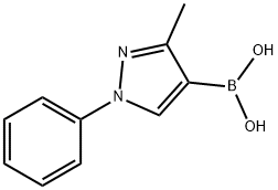 3-Methyl-1-phenyl-1H-pyrazole-4-boronic acid,2225173-96-4,结构式