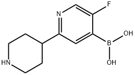 5-Fluoro-2-(piperidin-4-yl)pyridine-4-boronic acid 结构式
