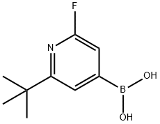 2-Fluoro-6-(tert-butyl)pyridine-4-boronic acid, 2225175-67-5, 结构式