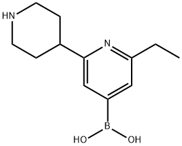 2-Ethyl-6-(piperidin-4-yl)pyridine-4-boronic acid Structure