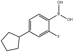 (4-环戊基-3-氟苯基)硼酸, 2225178-77-6, 结构式