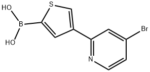 4-(4-Bromopyridin-2-yl)thiophene-2-boronic acid 结构式