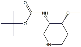 tert-butyl N-[cis-4-methoxypiperidin-3-yl]carbamate Structure