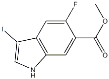 5-氟-3-碘-1H-吲哚-6-羧酸甲酯 结构式