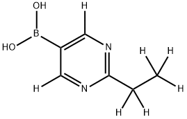 (2-(ethyl-d5)pyrimidin-5-yl-4,6-d2)boronic acid Struktur