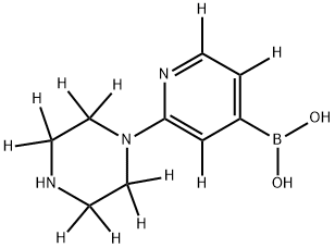 (2-(piperazin-1-yl-2,2,3,3,5,5,6,6-d8)pyridin-4-yl-3,5,6-d3)boronic acid Structure