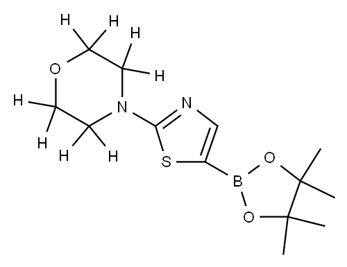 4-(5-(4,4,5,5-tetramethyl-1,3,2-dioxaborolan-2-yl)thiazol-2-yl)morpholine-2,2,3,3,5,5,6,6-d8 Structure