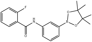3-(2-氟苯甲酰氨基)苯硼酸频哪醇酯 结构式