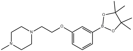 1-methyl-4-(2-(3-(4,4,5,5-tetramethyl-1,3,2-dioxaborolan-2-yl)phenoxy)ethyl)piperazine Structure