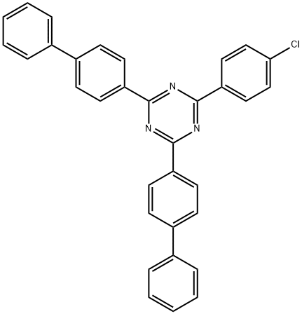 2,4-二([1,1'-联苯]-4-基)-6-(4-氯苯基)-1,3,5-三嗪 结构式