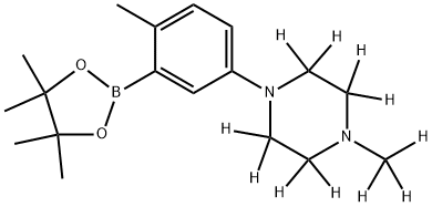 2256704-07-9 1-(methyl-d3)-4-(4-methyl-3-(4,4,5,5-tetramethyl-1,3,2-dioxaborolan-2-yl)phenyl)piperazine-2,2,3,3,5,5,6,6-d8