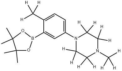 1-(methyl-d3)-4-(4-(methyl-d3)-3-(4,4,5,5-tetramethyl-1,3,2-dioxaborolan-2-yl)phenyl)piperazine-2,2,3,3,5,5,6,6-d8 Structure