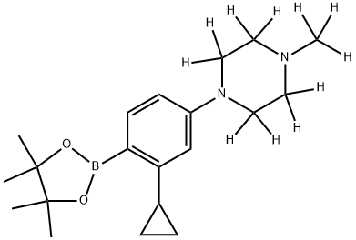 2256705-26-5 1-(3-cyclopropyl-4-(4,4,5,5-tetramethyl-1,3,2-dioxaborolan-2-yl)phenyl)-4-(methyl-d3)piperazine-2,2,3,3,5,5,6,6-d8