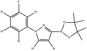1-(3-fluorophenyl-2,4,5,6-d4)-3-(4,4,5,5-tetramethyl-1,3,2-dioxaborolan-2-yl)-1H-pyrazole-4,5-d2 Structure