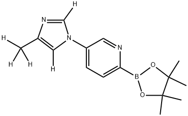 5-(4-(methyl-d3)-1H-imidazol-1-yl-2,5-d2)-2-(4,4,5,5-tetramethyl-1,3,2-dioxaborolan-2-yl)pyridine 结构式