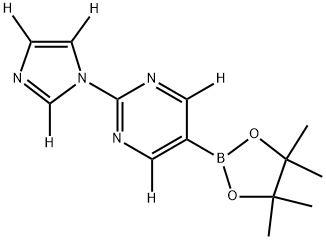 2-(1H-imidazol-1-yl-d3)-5-(4,4,5,5-tetramethyl-1,3,2-dioxaborolan-2-yl)pyrimidine-4,6-d2 Structure