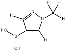 (1-(methyl-d3)-1H-pyrazol-4-yl-3,5-d2)boronic acid 结构式