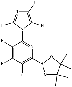 2-(1H-imidazol-1-yl-d3)-6-(4,4,5,5-tetramethyl-1,3,2-dioxaborolan-2-yl)pyridine-3,4,5-d3,2256709-77-8,结构式