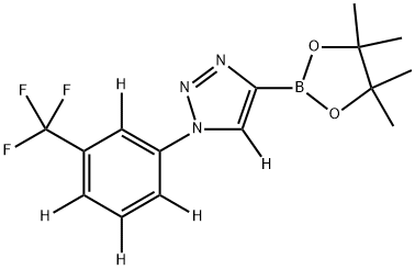 4-(4,4,5,5-tetramethyl-1,3,2-dioxaborolan-2-yl)-1-(3-(trifluoromethyl)phenyl-2,4,5,6-d4)-1H-1,2,3-triazole-5-d 结构式