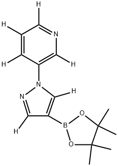 3-(4-(4,4,5,5-tetramethyl-1,3,2-dioxaborolan-2-yl)-1H-pyrazol-1-yl-3,5-d2)pyridine-2,4,5,6-d4,2256710-39-9,结构式