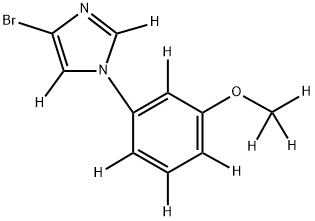 4-bromo-1-(3-(methoxy-d3)phenyl-2,4,5,6-d4)-1H-imidazole-2,5-d2 Struktur