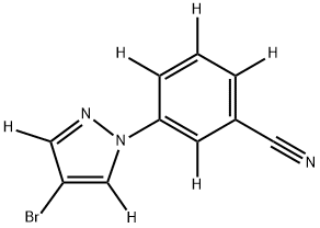 3-(4-bromo-1H-pyrazol-1-yl-3,5-d2)benzonitrile-d4 结构式