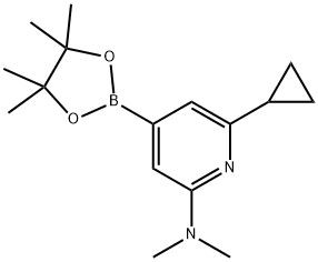6-cyclopropyl-N,N-dimethyl-4-(4,4,5,5-tetramethyl-1,3,2-dioxaborolan-2-yl)pyridin-2-amine Struktur