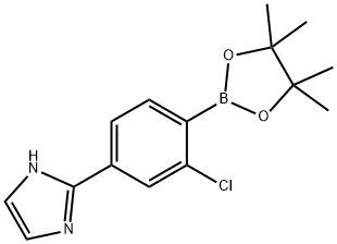 2-(3-chloro-4-(4,4,5,5-tetramethyl-1,3,2-dioxaborolan-2-yl)phenyl)-1H-imidazole Struktur
