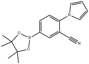 2-(1H-pyrrol-1-yl)-5-(4,4,5,5-tetramethyl-1,3,2-dioxaborolan-2-yl)benzonitrile 结构式