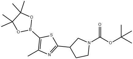 tert-butyl 3-(4-methyl-5-(4,4,5,5-tetramethyl-1,3,2-dioxaborolan-2-yl)thiazol-2-yl)pyrrolidine-1-carboxylate Structure