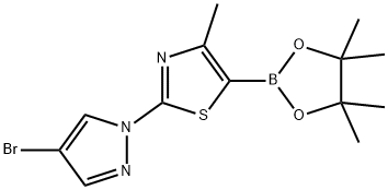 2-(4-bromo-1H-pyrazol-1-yl)-4-methyl-5-(4,4,5,5-tetramethyl-1,3,2-dioxaborolan-2-yl)thiazole Struktur
