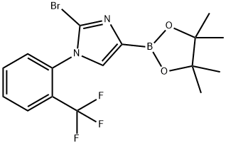 2-bromo-4-(4,4,5,5-tetramethyl-1,3,2-dioxaborolan-2-yl)-1-(2-(trifluoromethyl)phenyl)-1H-imidazole Structure