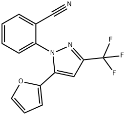 2-[5-(2-furyl)-3-(trifluoromethyl)-1H-pyrazol-1-yl]benzonitrile Structure