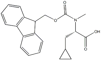 (2S)-3-cyclopropyl-2-[9H-fluoren-9-ylmethoxycarbonyl(methyl)amino]propanoic acid Struktur