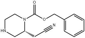 benzyl (R)-2-(cyanomethyl)piperazine-1-carboxylate 结构式