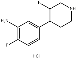 2-fluoro-5-(3-fluoropiperidin-4-yl)aniline dihydrochloride 结构式
