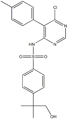N-(6-chloro-5-p-tolylpyrimidin-4-yl)-4-(1-hydroxy-2-methylpropan-2-yl)benzenesulfonamide 结构式