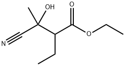 Butanoic acid, 3-cyano-2-ethyl-3-hydroxy-, ethyl ester Structure